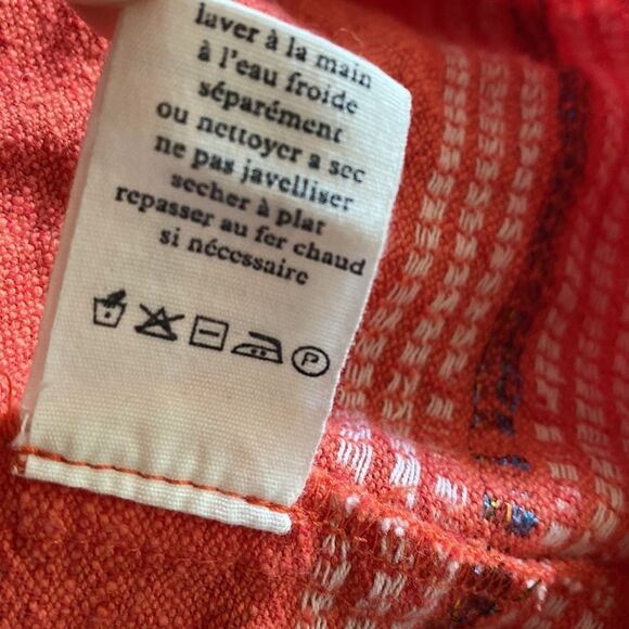 Ace & Jig sz S/P salmon orange dress with pockets cottons with metallic thread - Picture 10 of 10